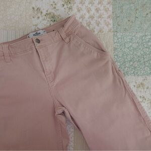 Hollister Light Pink High-Rise Utility Dad Pants